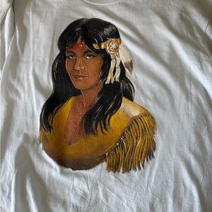 Fruit of the Loom White Tee with Black and Pink Neck Label